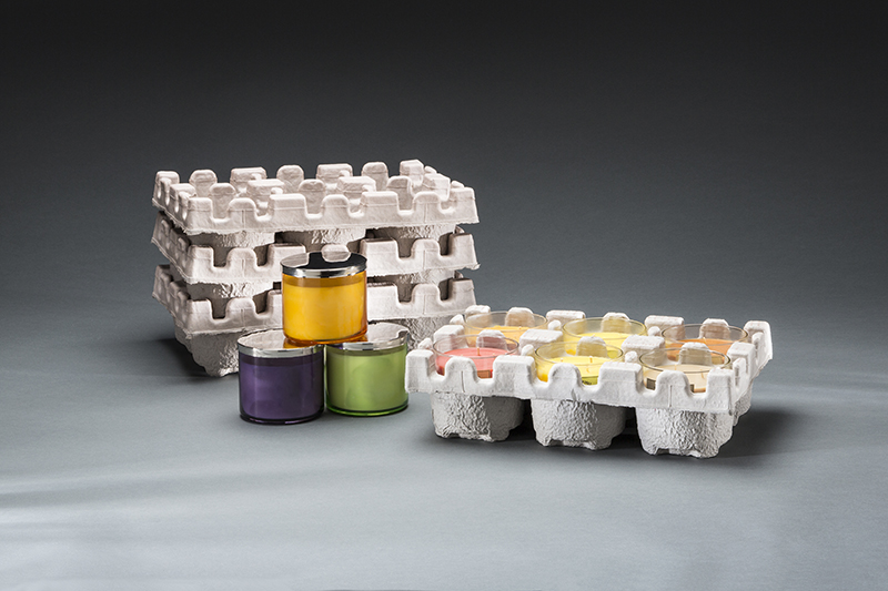 Molded fiber candle packaging by Molded Fiber Technology (MFT)